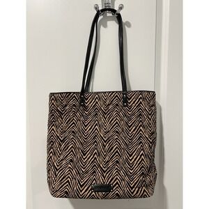 Vera Bradley Zebra Print Tote Bag‎ Quilted Fabric Shoulder Handbag Stylish